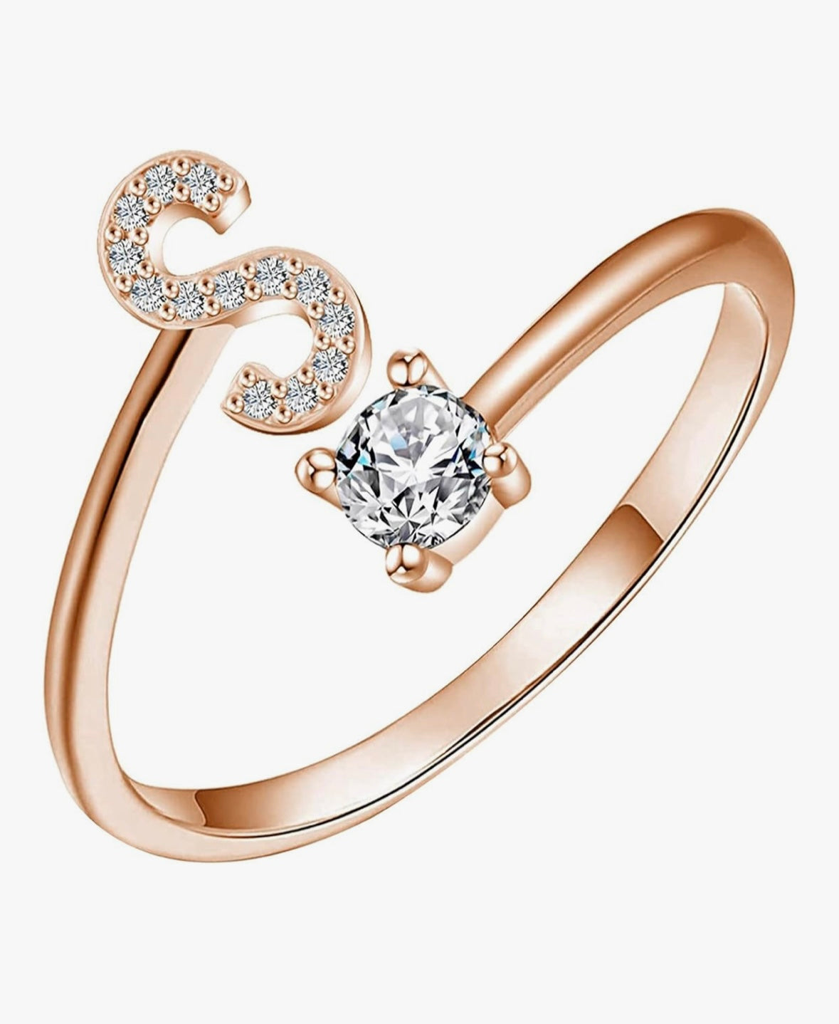 Bague initiale or rose