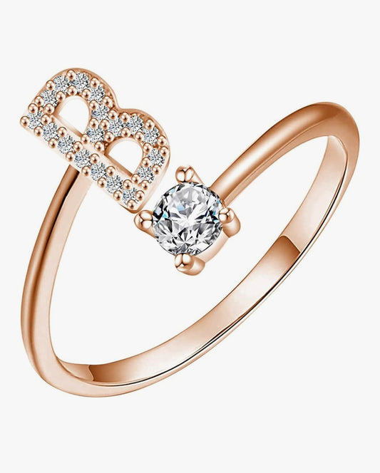 Bague initiale or rose