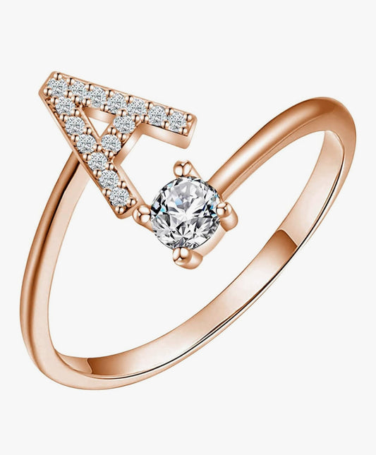 Bague initiale or rose