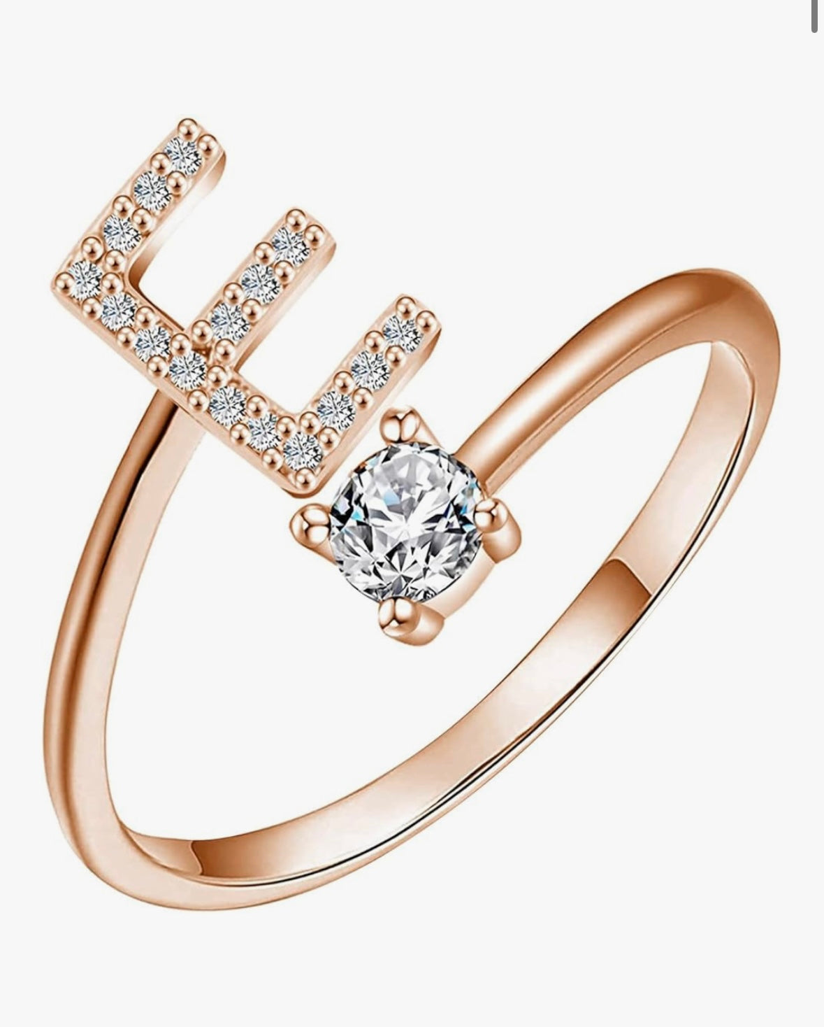 Bague initiale or rose