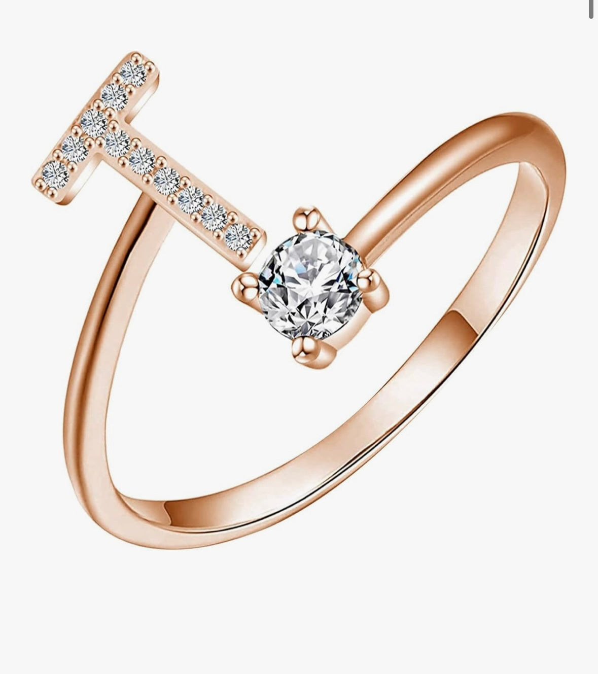 Bague initiale or rose