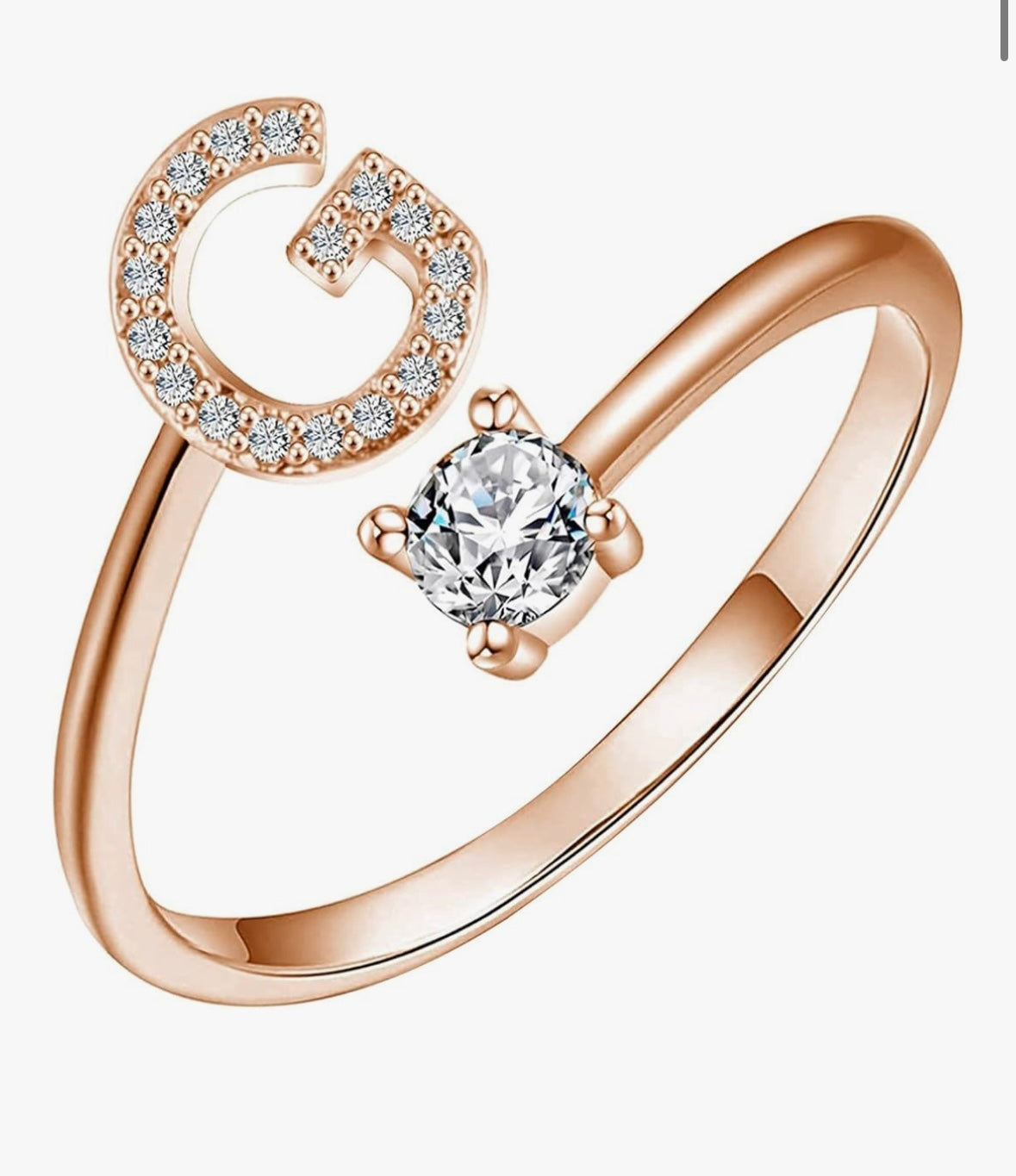 Bague initiale or rose