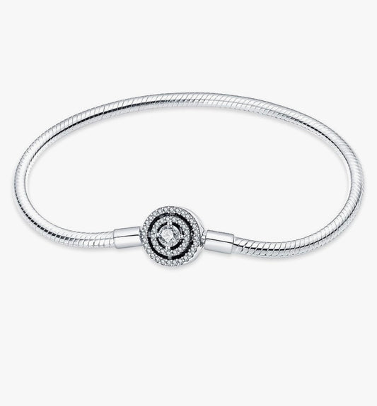 Bracelets acier inoxydable fermoir rond orné de petit diamant