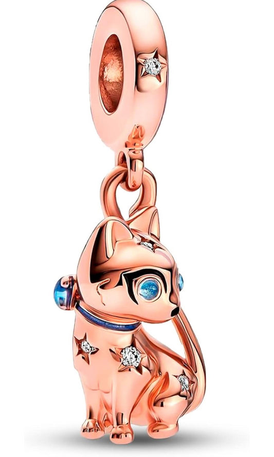 Petit félin or rose