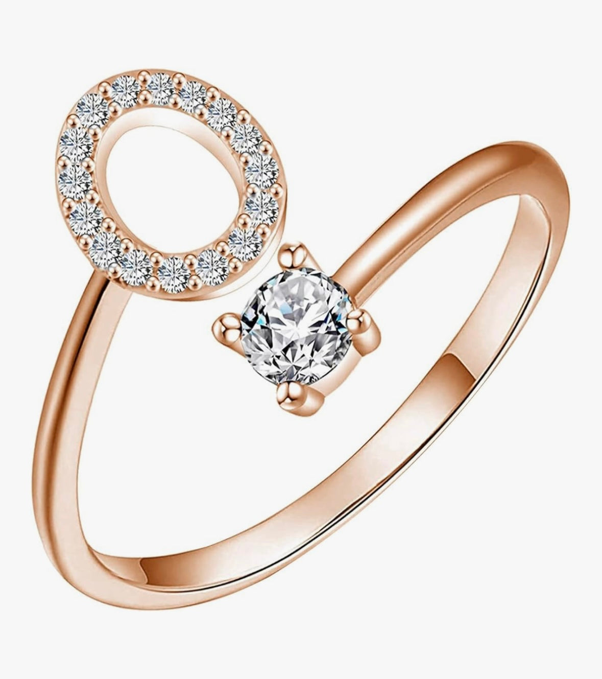 Bague initiale or rose