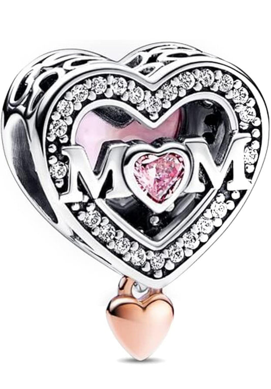 Cœur MOM acier inoxydable / or