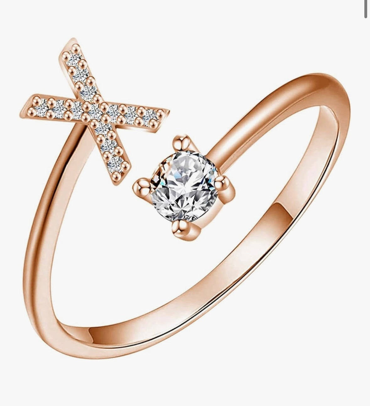 Bague initiale or rose