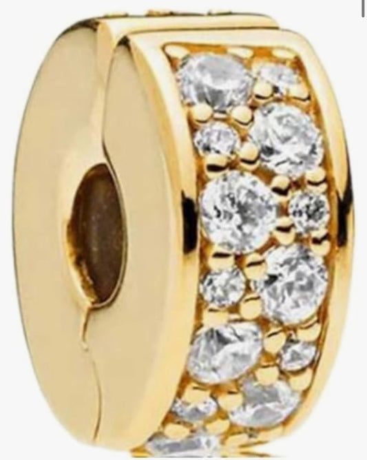 Charme clips plaqué or