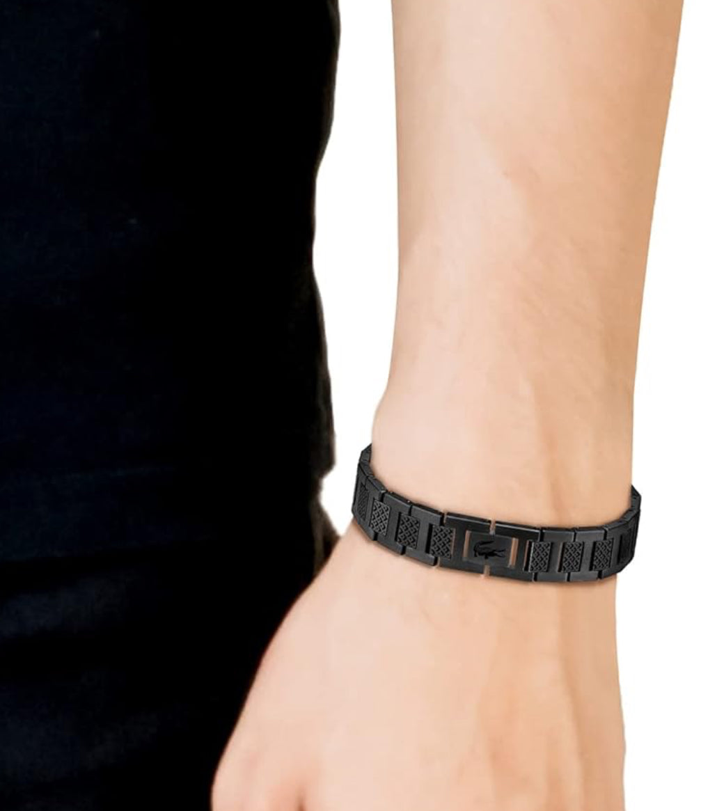 Bracelet Lacoste acier inoxydable noir