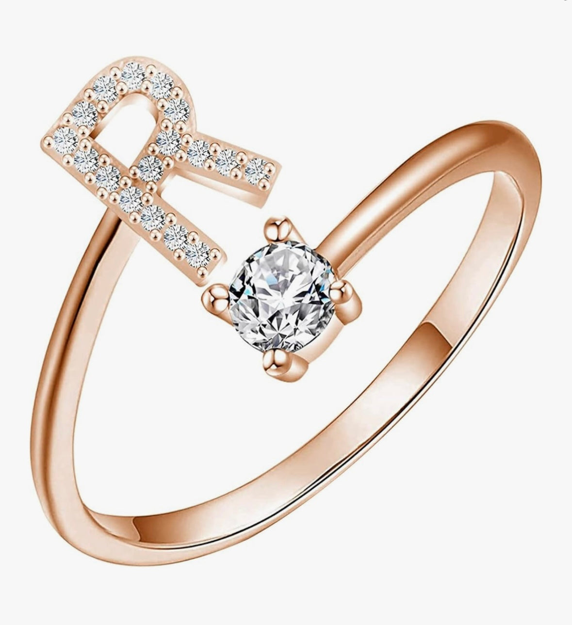 Bague initiale or rose