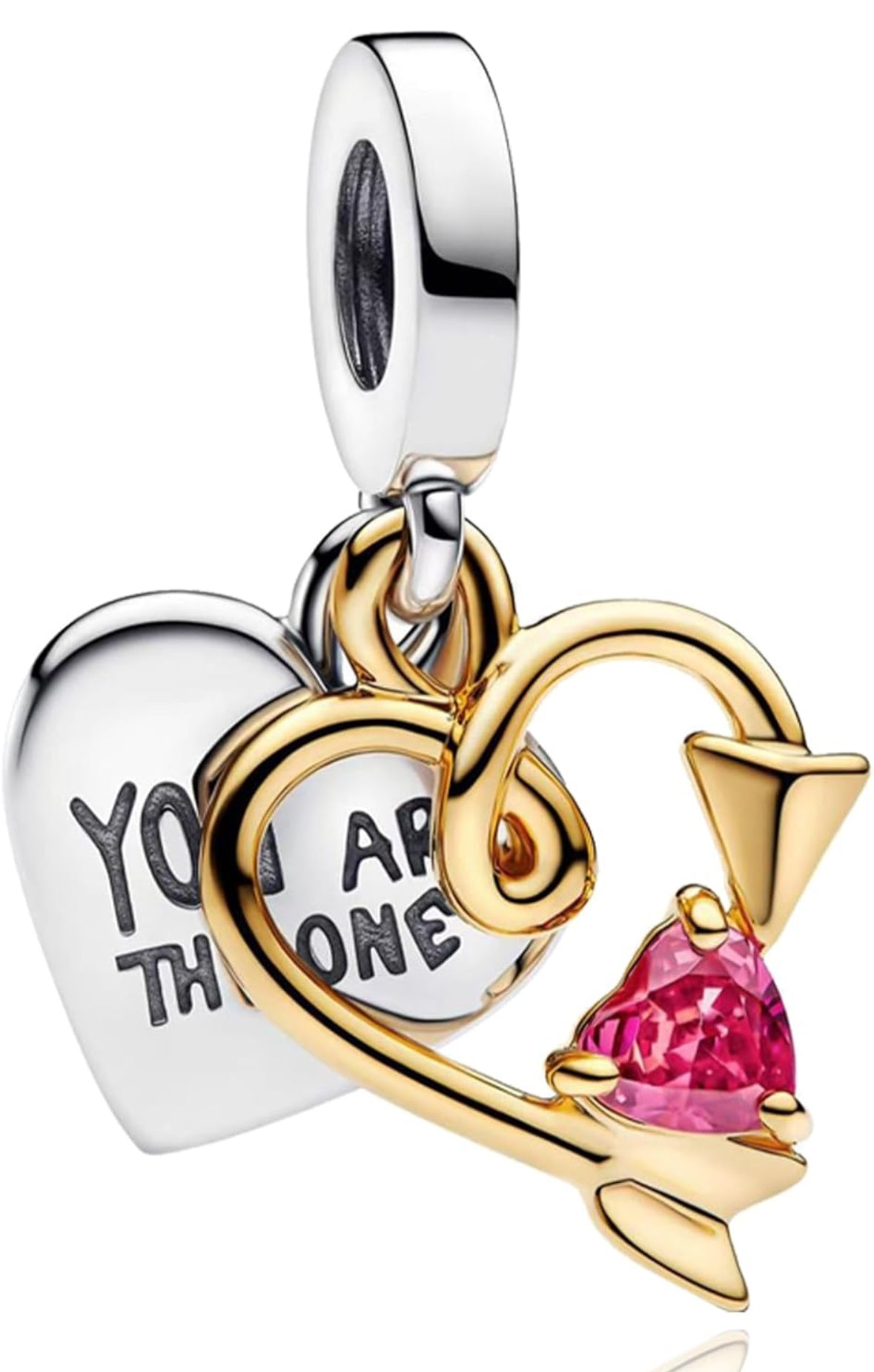 Cœur acier inoxydable / or / you are the one