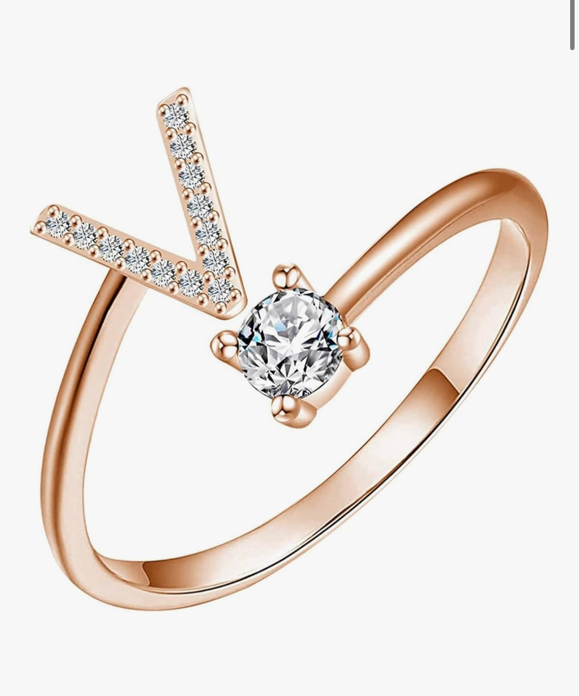 Bague initiale or rose