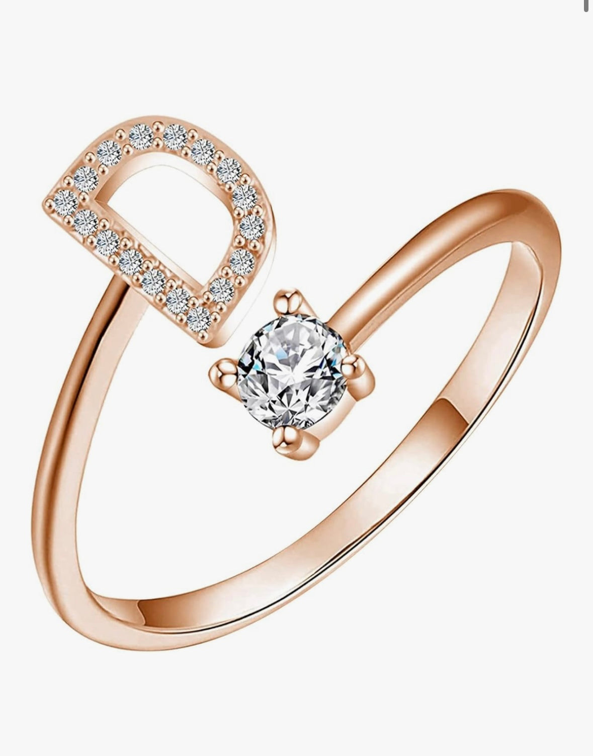 Bague initiale or rose