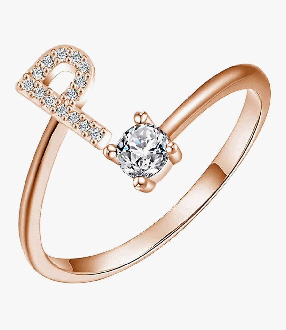 Bague initiale or rose