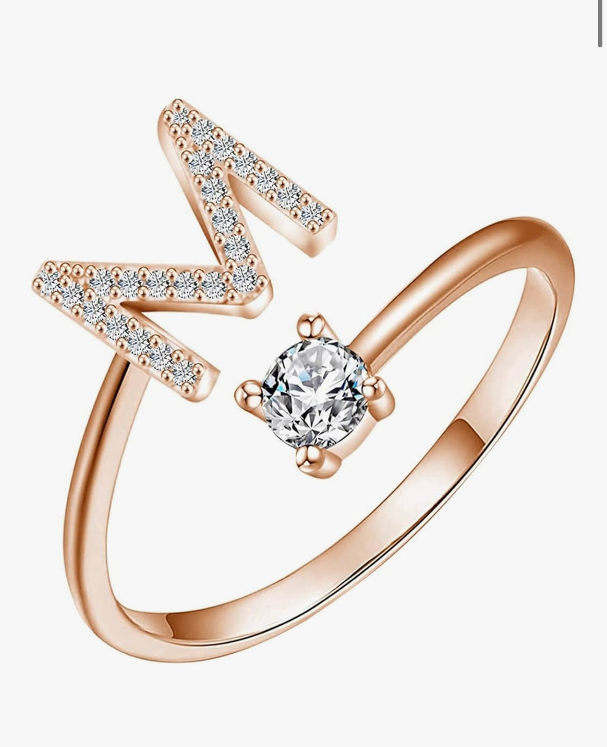 Bague initiale or rose